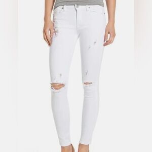 Hudson White Midrise Nico Super Skinny Jeans. Women’s Size 24.
